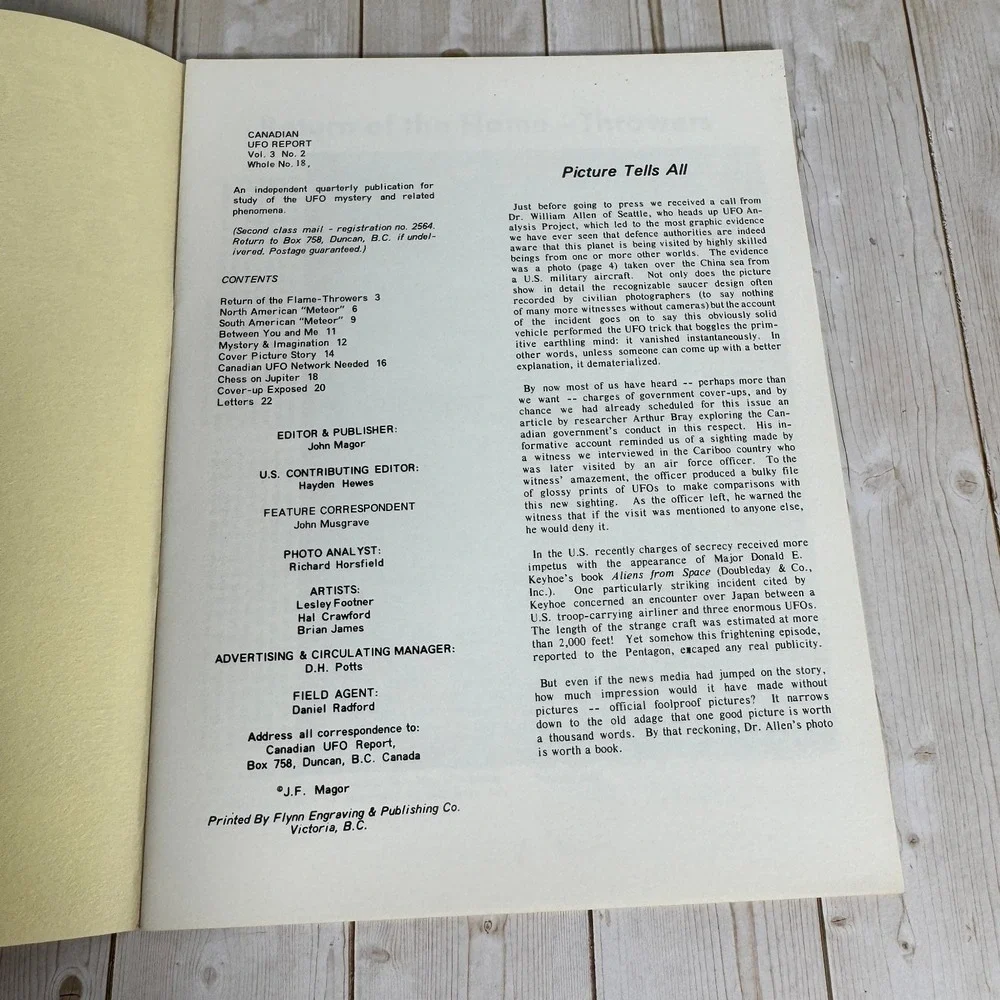 Canadian UFO Report Vol 3 No 2 1974 Magazine UFOlogy Flying Saucers
